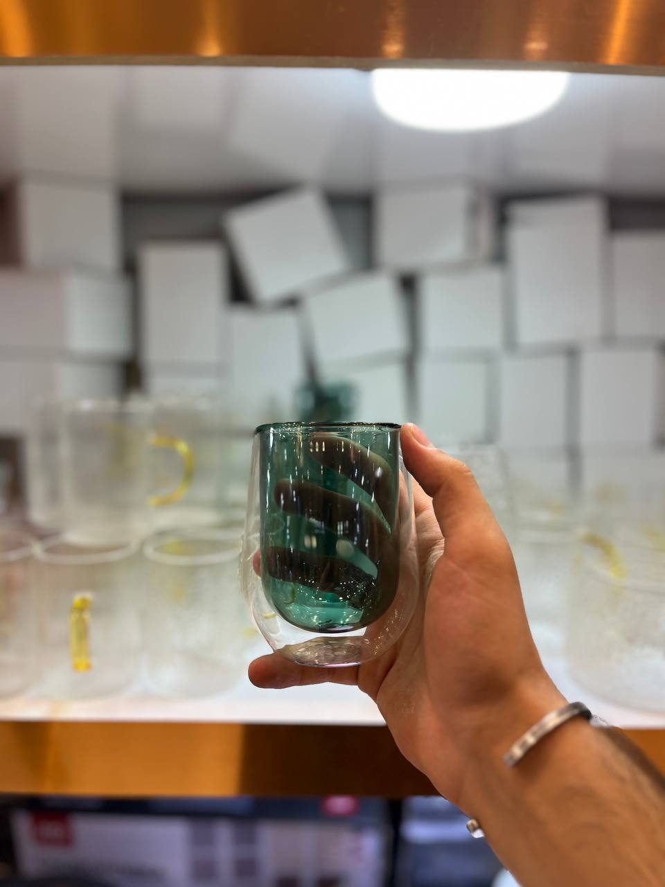 لیوان پیرکس دوجداره رنگ دار